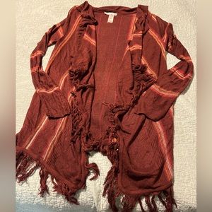 Maurice’s Maroon Striped Cardigan - Size L